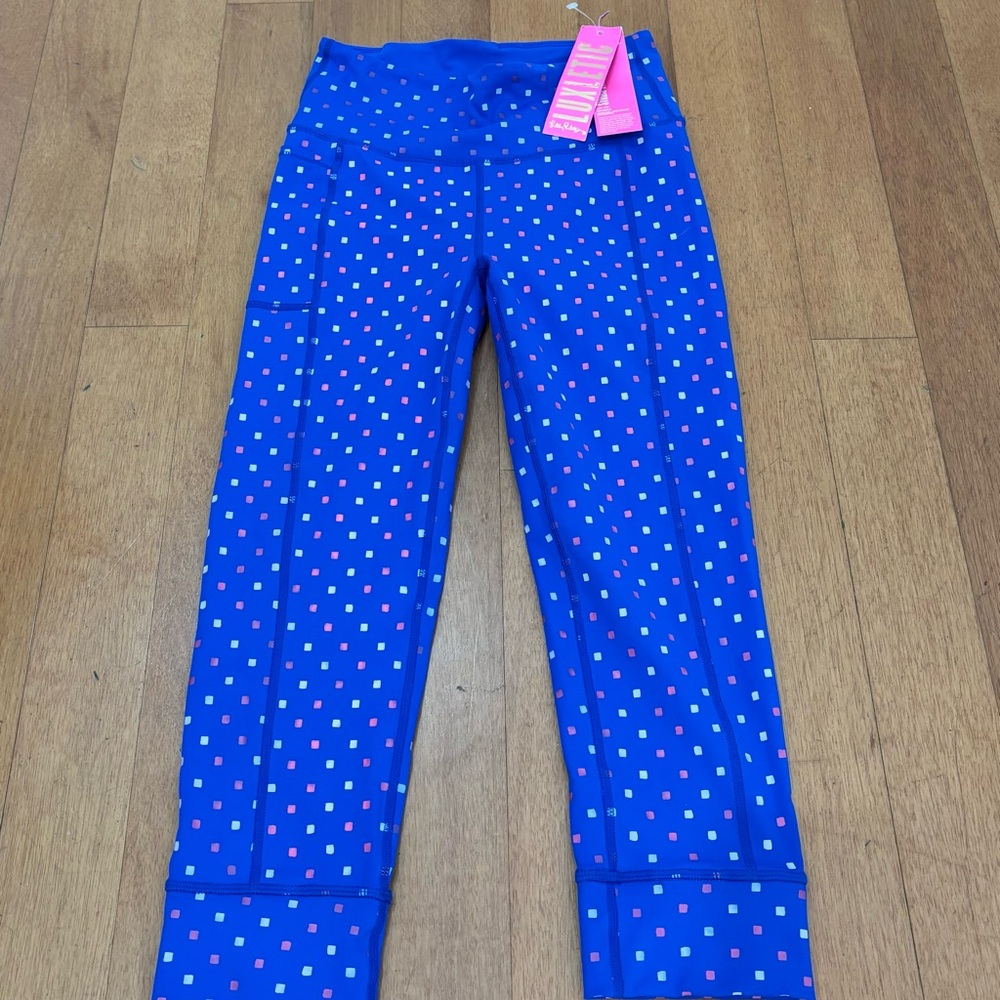 Lilly Pulitzer Studio Stretch Leggings Borealis Blue Women XS NEW